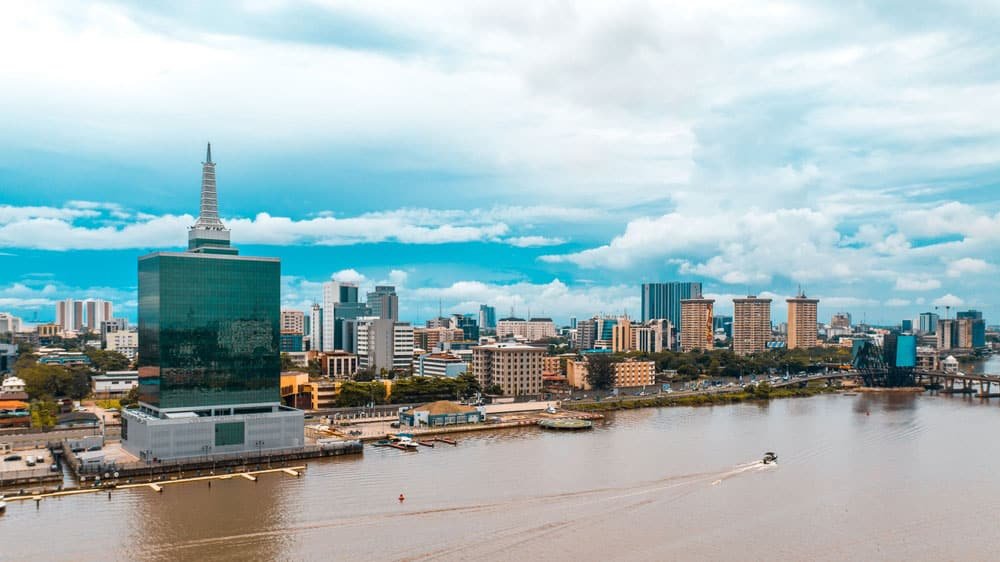 Ozumba Mbadiwe waterside buildings in Lagos